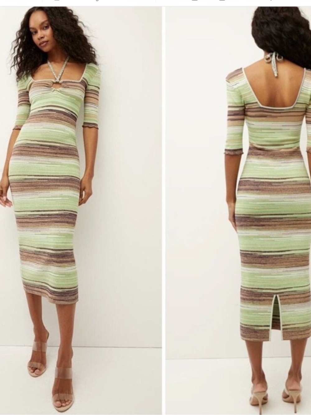 VERONICA BEARD "Kante" Striped Knit Midi Dress EUC/sz XS